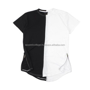 Camiseta de Algodón Oversize Promocional para Hombre 2025, con Cuello Redondo, Cierre Lateral, Manga Corta, Bajo Curvo y Diseño Bicolor - Product Image 4