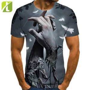 T-shirt pour homme 100% polyester, mode estivale, manches courtes, col rond 3D, motif visuel, t-shirt surdimensionné pour homme - Product Image 3