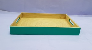 Plateau de service rectangulaire en bambou revêtu de haute qualité, ustensile de service dans un Bar, Restaurant, pour le café - Product Image 3