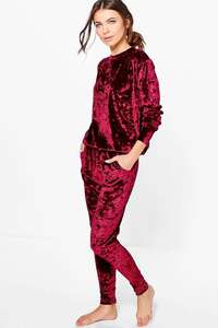 Camiseta de terciopelo para mujer, chándal de terciopelo aplastado, 2 uds. - Product Image 6