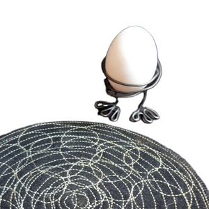 <b>Decorative</b> Black Metal <b>Egg</b> Holder with Chicken Foot Design Powder Coated Kitchen Storage Rack Perfect for Home at Low Price - Product Image 1