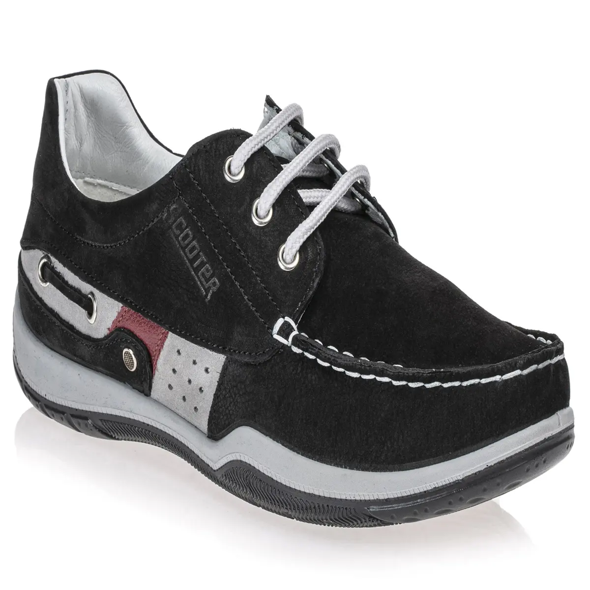 Scooter Men Genuine Nubuck Leather Comfortable and Lace-Up Black Casual Oxford Shoes M2020NS
