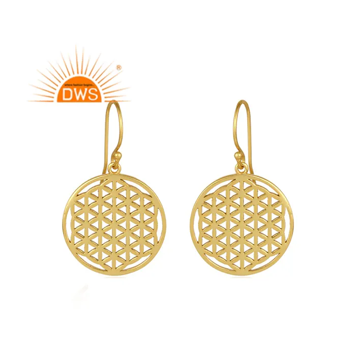 Best Quality 925 Sterling Silver Gold Plated New Filigree Design Dangle Earring Silver Jewelry Manufacturer