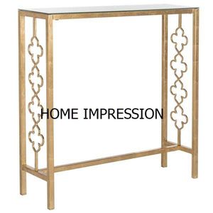 Grande console de table design avec miroir Grande pièce maîtresse décorative en métal pour hôtel, restaurant, événements Console convertible - Product Image 1