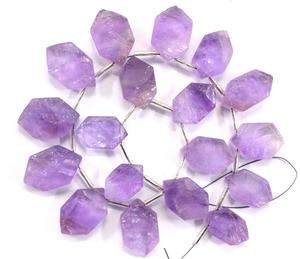 18 pièces de pierres précieuses en améthyste rose naturelle, forme hexagonale, non traitée, pierre brute coupée à la main, fabrication de bijoux faits à la main - Product Image 1