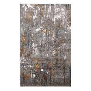 Tapis en laine gris noué à la main de style moderne le plus vendu fabricant indien maison prière utilisation cuisine tibétain design noël - Product Image 1