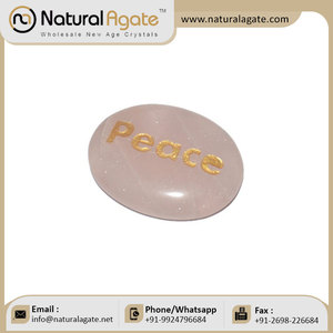 Boutique En Ligne Rose Quartz "Paix" Gravé Pierre Sapplier de Quartz Rose Paix Mot Gravé Pierre - Product Image 3