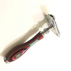 Double edge safety <b>razor</b> with ebony wooden handle with custom logo - Product Image 4