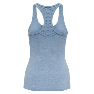 Camiseta sin mangas de gimnasio para mujer con plumas decorativas Botón de encaje Borla Cintas Lentejuelas para entrenamiento deportivo - Product Image 4