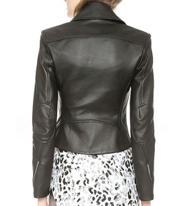 Veste de motard de Moto, nouveau Design classique 2020 peau d'agneau noir, unisexe, toutes les couleurs - Product Image 3