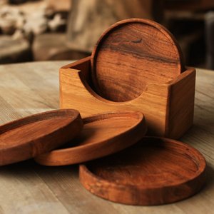 Posavasos de madera al por mayor tamaño logotipo personalizado posavasos natural posavasos de madera de acacia ecológico al mejor precio - Product Image 6