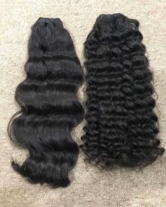 Extensions de cheveux Remy platine 100 % non traités, cheveux humains bruts non modifiés du Vietnam, style lisse et ondulé, double trame machine - Product Image 1