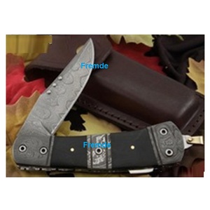 Couteau pliant en acier damas et mitre damas Couteau pliant de poche de haute qualité fabriqué à la main - Product Image 1