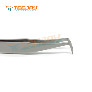 Pinzas para Extensión de Pestañas TEEJAY, de Acero Inoxidable Plateado Pulido, con Punta en L de 90 Grados, Ultra Finas, Punta de 10 mm, para Pestañas Perfectas - Product Image 4