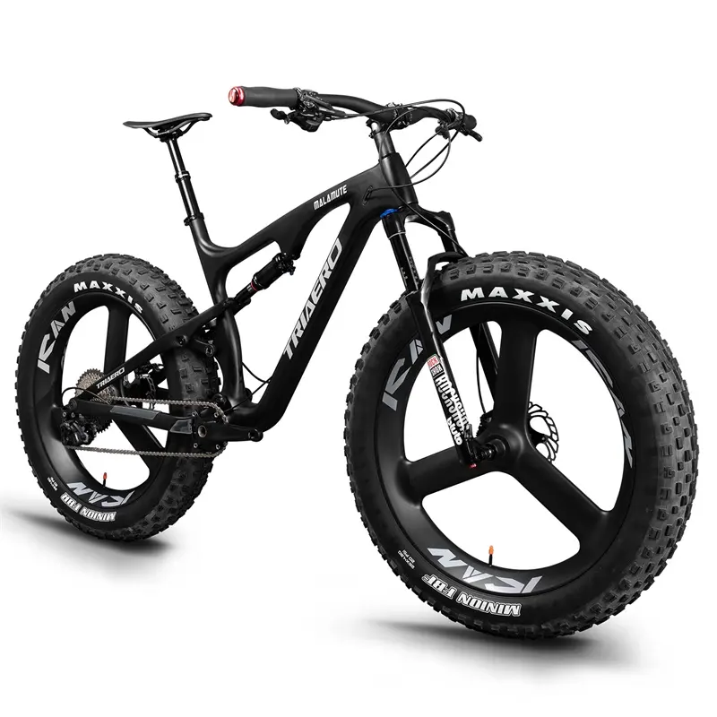 26er karbon yağ bisiklet ile Rockshox Bluto çatal 16/18/20 "karbon komple erkek fatbike tekerlekler UD mat