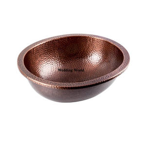 Undermount Copper Bathroom Size Premium Quality Handmade <b>Basin</b> Hammered Design Wholesale Luxury Luxury <b>Basin</b> - Product Image 1