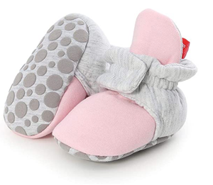 Botines de bebé unisex diseño personalizado calcetines de algodón suave tela de algodón 100% Plantilla de cuero de invierno tobillo precio de fábrica al por mayor niñas - Product Image 1