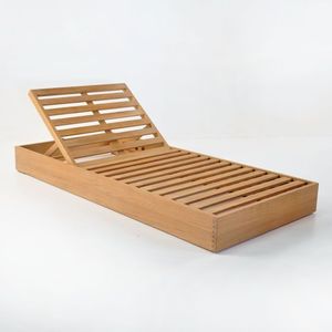 Tumbona Doble Minimalista Moderna y Económica para Exteriores, Muebles de Teca de Indonesia - Product Image 2