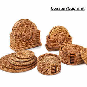 <b>Large</b> Round Woven Rattan Trivet Heat Resistant Hot Pot Holder <b>Mat</b> Natural Straw Tableware Pad Wholesaler - Macy - Product Image 6
