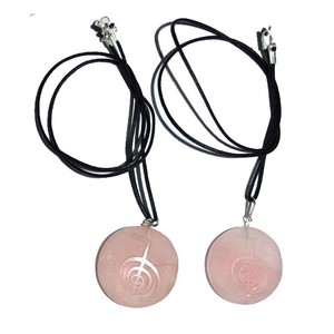 Colgante de cuarzo rosa con relieve de Reiki, colgante de cuarzo rosa con grabado en relieve, mejor oferta - Product Image 1