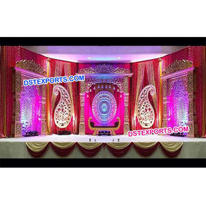 Rajasthani de la boda del oro decoración de la boda de fibra de Jodha Akbar escenario tradicional de fibra de Rajwada etapa - Product Image 1