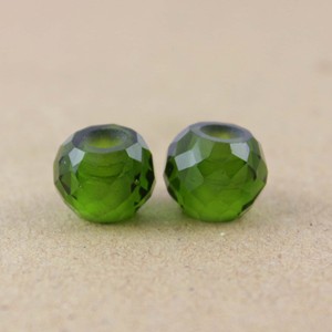 Peridoto hydro rondelle-cristales de piedras preciosas facetadas, piedras curativas hechas a mano, cuentas de cristales de agujero grande - Product Image 2