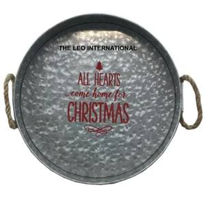 Plateau de service rond de Noël en fer forgé, élégant et luxueux, antirouille, haut de gamme, pour la décoration intérieure - Product Image 5