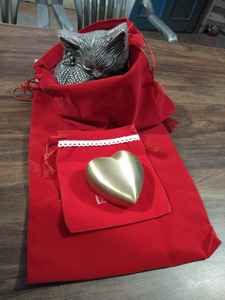 Souvenir en forme de cœur en laiton avec boîte en velours, urne de crémation, fournitures commémoratives, brasworld inde - Product Image 5