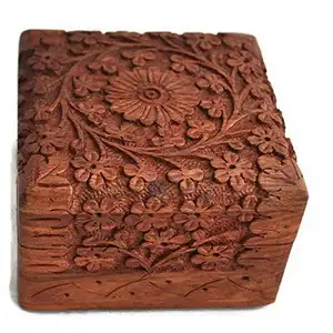 수제 나무 보석 상자 보석 주최자 손 조각 보석 상자 나무 복잡한 조각
