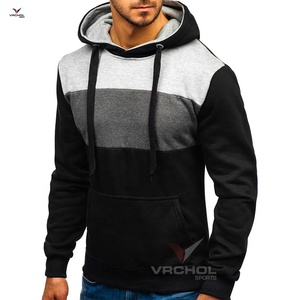 Unisex เสื้อกันหนาวกีฬากำหนดเองมีฮู้ดของผู้ชายมีลายปักสีทึบวิธีการถักกันหด - Product Image 1