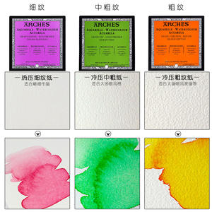 Bloc de papier aquarelle professionnel en coton ARCHES, 300g, avec colle sur les quatre côtés, pour croquis - Product Image 2