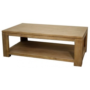Table basse moderne en bois massif avec étagère de rangement, design minimaliste durable, meubles de salon scandinaves - Product Image 3