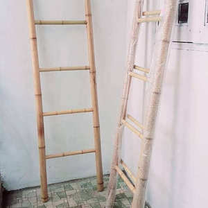 Single Step Natural <b>Bamboo</b> Holding <b>Towel</b> Rack 5-Step Folding Ladder for Decoration or Craft Elegant <b>Bamboo</b> Holder - Product Image 6