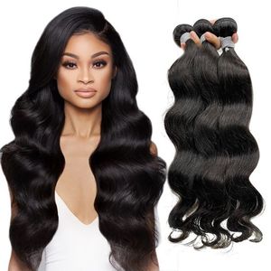 Vente en gros d'extensions de cheveux vierges de vison brésilien 100% corps noir doux brillant vague lâche cuticule alignée cheveux indiens Curl italien - Product Image 2
