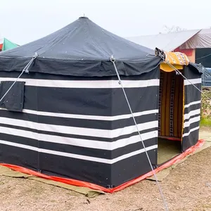 중동 블랙 스트라이프 사막 캠핑 텐트