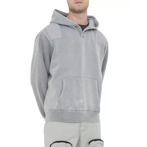 Sudadera con capucha extragrande para hombre, de felpa, 100% algodón, bordada, con hombros caídos, lavada. - Product Image 3