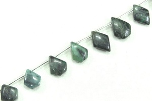 Cuentas de Briolette con forma de Esmeralda verde Natural, 10 unidades - Product Image 2