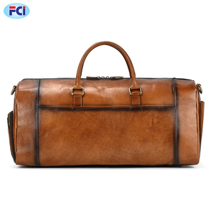 Genuine <b>Leather</b> Travel <b>Bag</b> <b>Men</b> Handbag Cow <b>Leather</b> Large Travel Duffel Weekend <b>Bag</b> With Shoe Pocket - Product Image 6