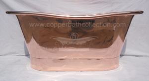 Bañera independiente de cobre brillante antiguo de diseñador moderno, función de remojo de Hotel de estilo Bateau Victoriano de clase alta - Product Image 2