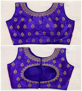 Blusa de seda con bordado de fantasma para mujer, blusa de seda india de aspecto moderno, barata, lista para usar, venta al por mayor, surat - Product Image 6