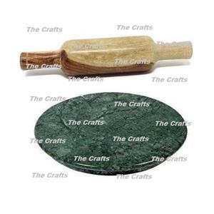 Planche à rouler en marbre de couleur verte de la plus grande qualité avec rouleau à pâtisserie en bois pour la cuisine à bas prix - Product Image 5