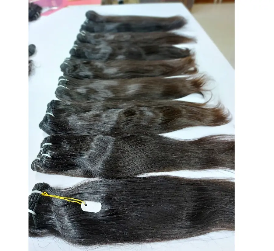 Kain Hitam Alami 100% Virgin Tidak Diproses Indian Remy Ekstensi Manusia Bundel Produsen India