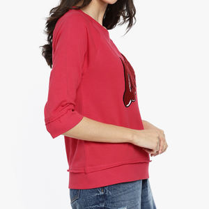 Venta caliente de calidad superior transpirable ropa de calle personalizar mujeres Color rojo auto diseño sudadera - Product Image 4
