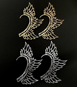 Nueva llegada Wing Style Ear Cuff Earring Bohemian Brass Jewelry en oro y plata para fiestas, bodas y regalos - Product Image 2
