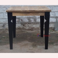Table à manger vintage de luxe pliable avec pieds en métal et plateau en bois de manguier, fabriquée à la main, écologique, style industriel, pour salle à manger, hôtel, salon, bar à domicile