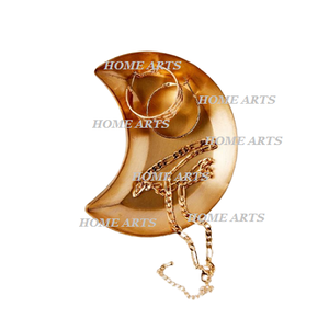 Bandeja de servicio de dátiles de Metal de calidad superior Bandeja de servicio de frutas de chocolates en forma de luna y estrella hecha a mano por Home Arts - Product Image 5