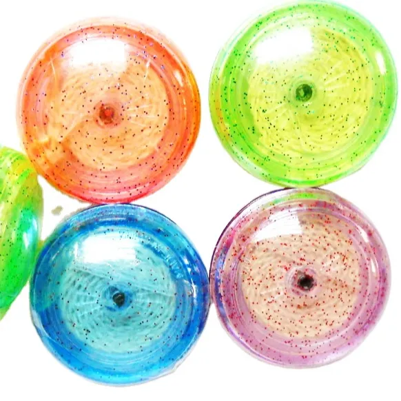 55mm Heavy Transparent Yoyo mit glitter Party Favor Pocket Toys Filler Lucky Loot Prize Birthday Novelty Carnival Prize geschenk