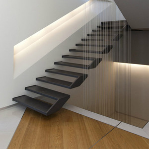 Flotante escalera importación escalera con templado barandilla de vidrio <span class=keywords><strong>en</strong></span> forma de <span class=keywords><strong>L</strong></span> de diseño - Product Image 5