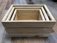 Caisse en bois rustique fabriquée au Vietnam, boîte de rangement en plastique solide et pliable pour le transport et l'usage domestique