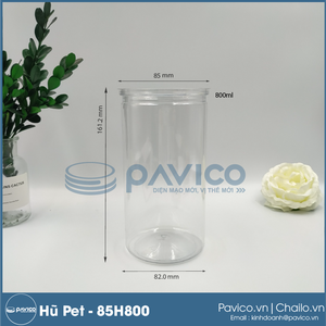 Pot en plastique PET de 800ml - 85mm - 46g pour aliments secs avec bouchon en aluminium facile à ouvrir dans l'usine de plastique du Vietnam - Product Image 2